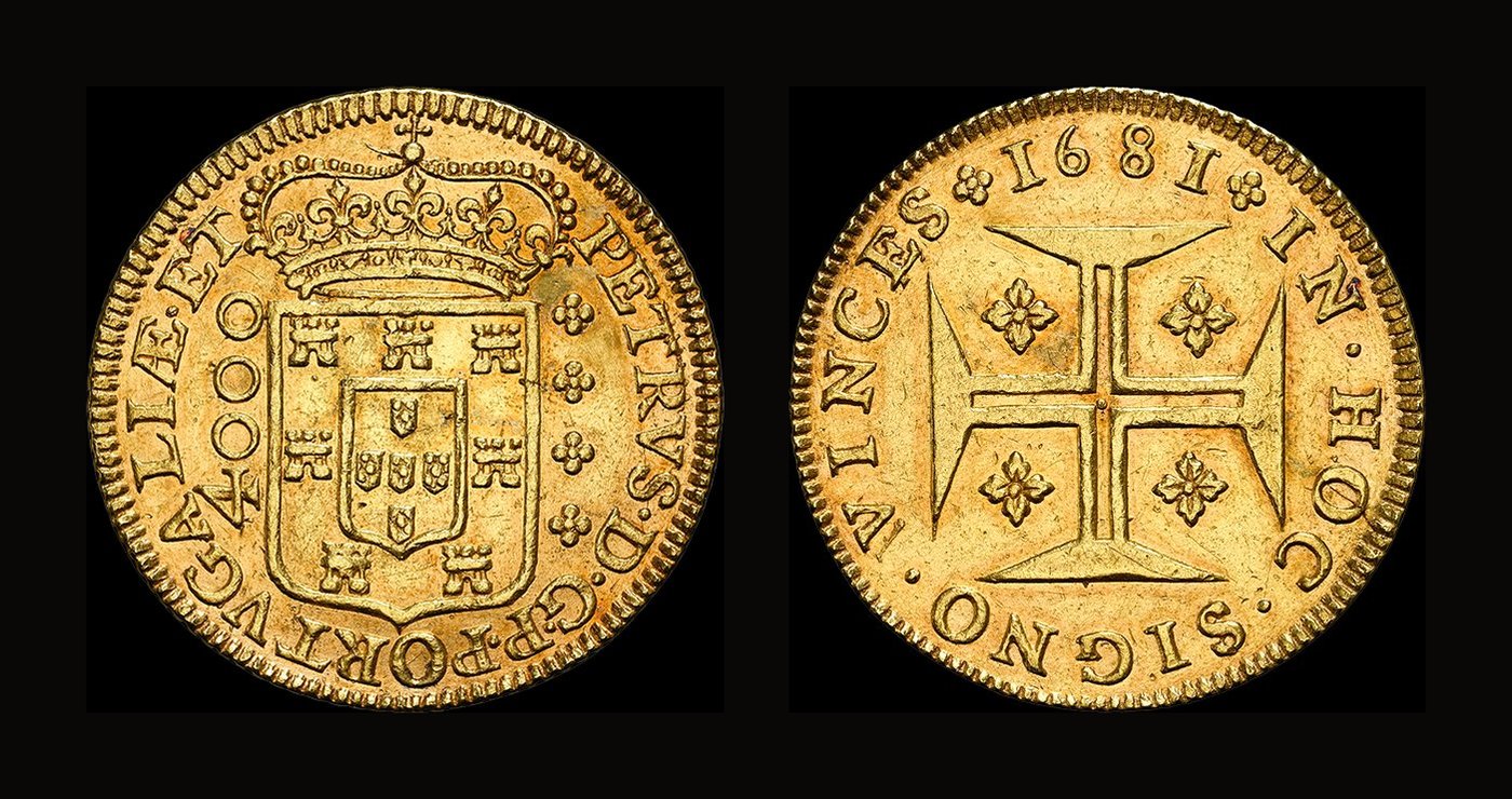 Lote 78 — Moeda 1681 de D. Pedro Príncipe Regente