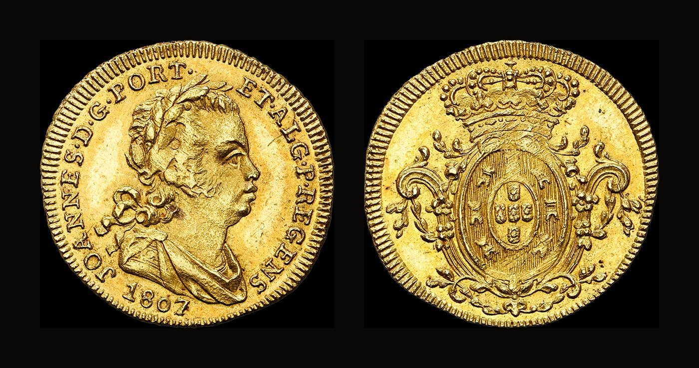 Lote 127 — Meio Escudo 1807 de D. João PR