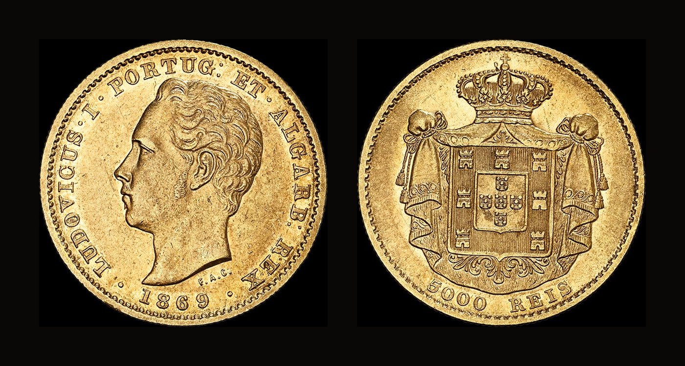 Lote 146 — 5000 Réis 1869 de D. Luís I