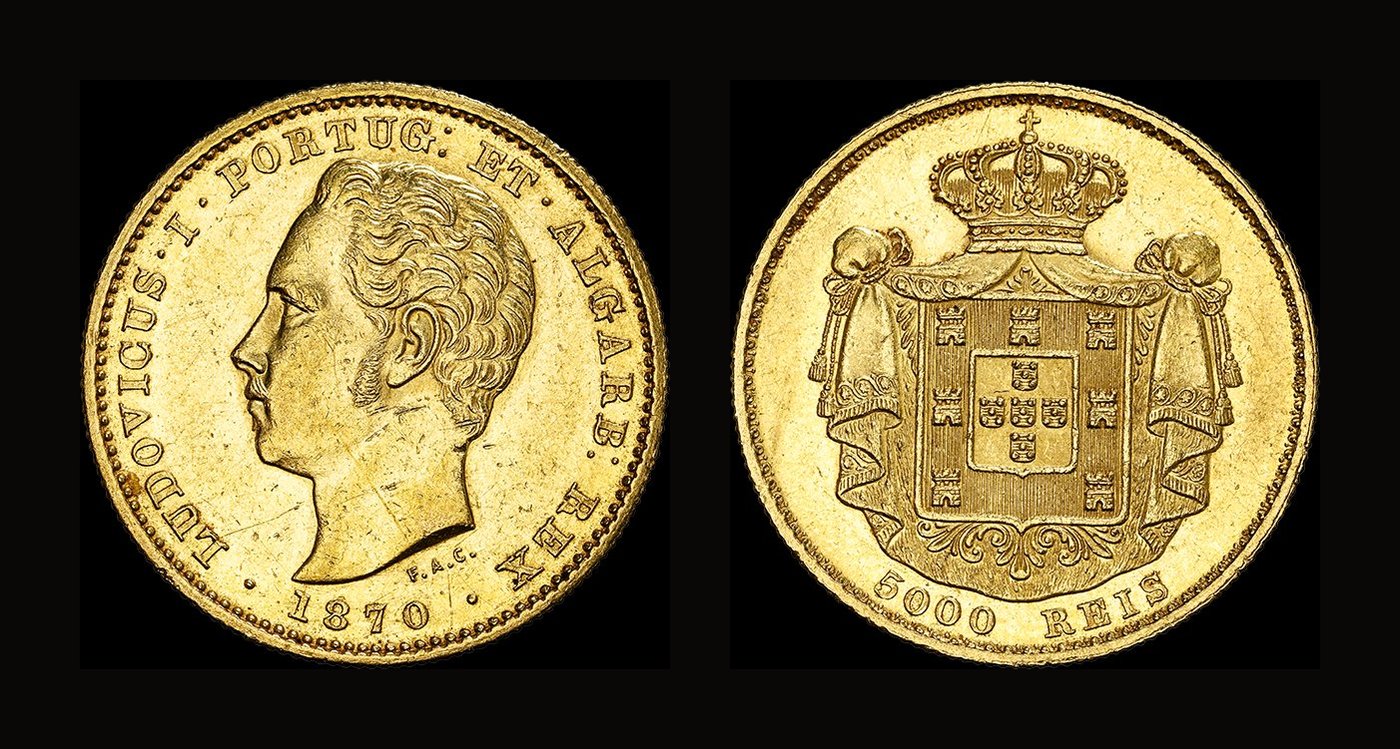 Lote 147 — 5000 Réis 1870 de D. Luís I