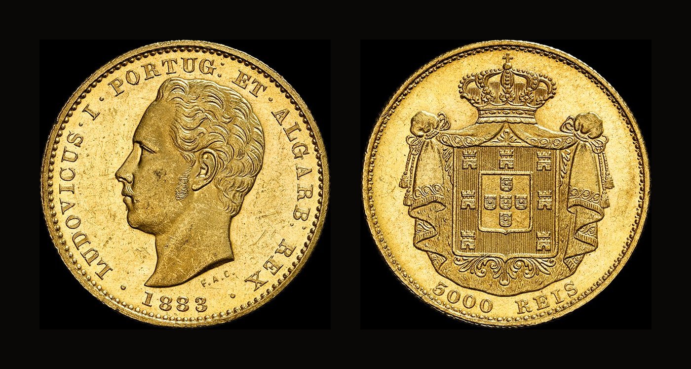Lote 150 — 5000 Réis 1883 de D. Luís I